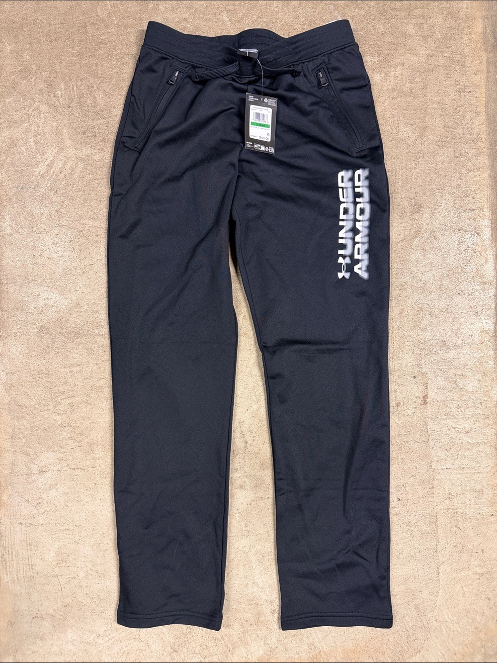 NEW with Tags Youth Under Armour Black Athletic Joggers with Logo